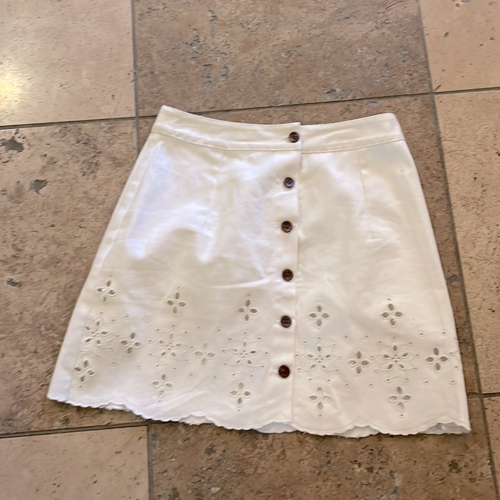 White jean skirt. Size small.